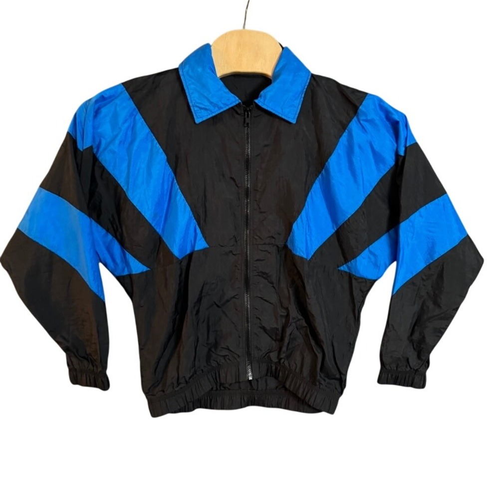 Vintage 1992 GK Elite Sportswear Clark Gymnastics Windbreaker Jacket Blue S